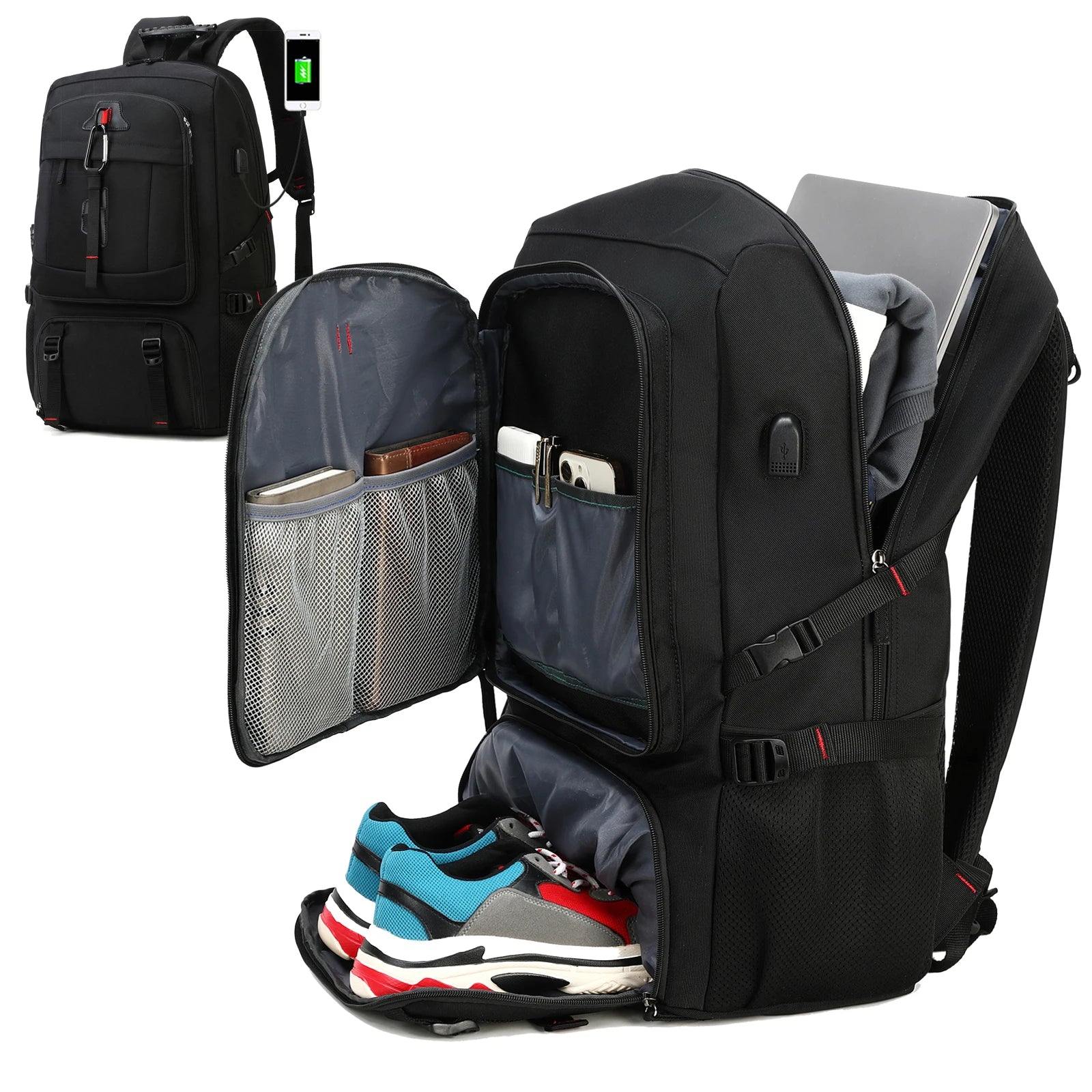 ICON™ Travel Backpack - Utvidbar ryggsekk med stor kapasitet